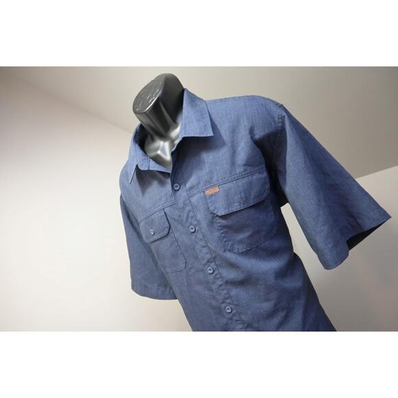 ORVIS Performance Fishing Shirt Breathable Blue Short Sleeve Mens Size 2XL - Picture 1 of 9